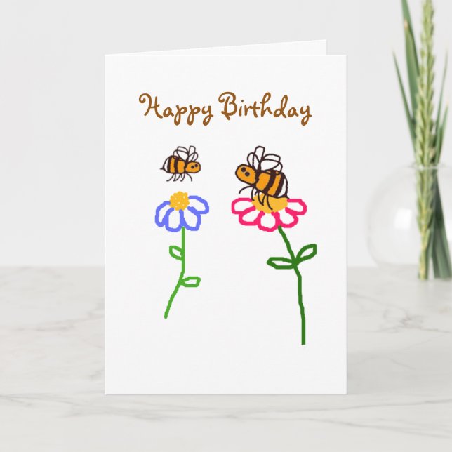 Cartão Feliz Aniversário Do BuzzAboutBees Para Você (Frente)