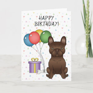 Cartão Feliz Aniversário do Cachorro Bonito