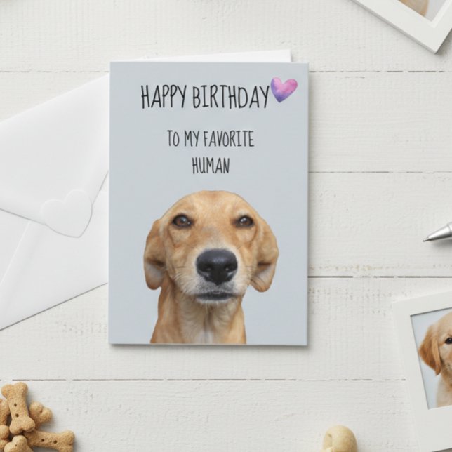 Cartão Feliz Aniversário do Cachorro para o Humano Favori (Criador carregado)