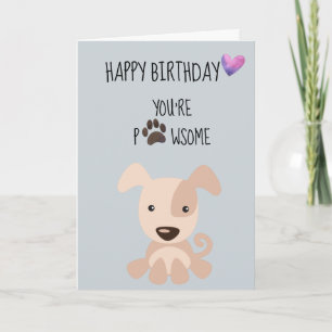 Cartão Feliz Aniversário do Cachorro Você é Incrível Pata