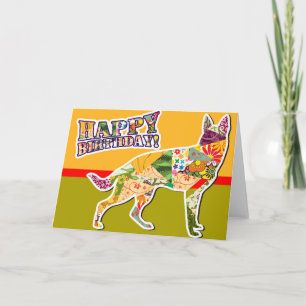 Cartão Feliz Aniversário do Cão German shepherd