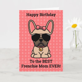 Cartão Feliz Aniversário do Cão Luz Fawn Bulldog Francês