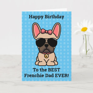 Cartão Feliz Aniversário do Cão Luz Fawn Bulldog Francês