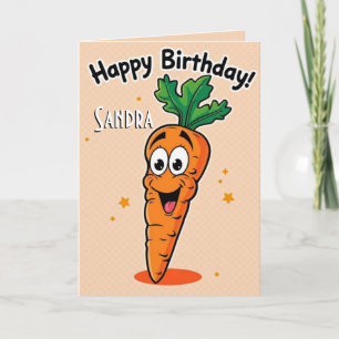 Cartão Feliz Aniversário do Carrot Engraçado