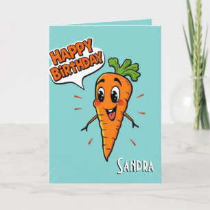 Cartão Feliz Aniversário do Carrot Engraçado