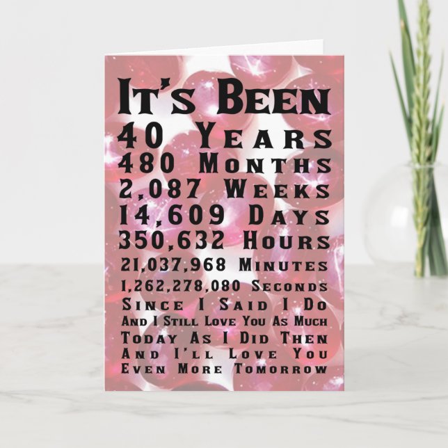 Cartão Feliz aniversário do casamento Ruby (Frente)