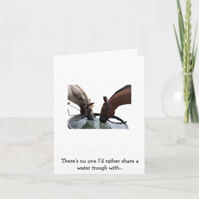 Cartão Feliz Aniversário do Cavalo Amigo (Frente)