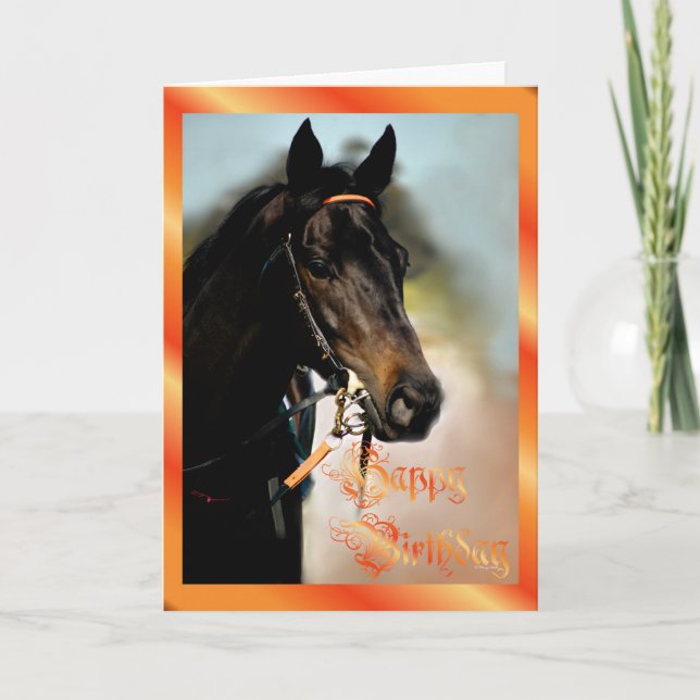 Cartão Feliz Aniversário do Cavalo Amo dos Cavalos Amante (Frente)