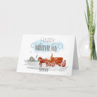 Feliz Aniversário do Cavalo Vintage e do Ornamenta