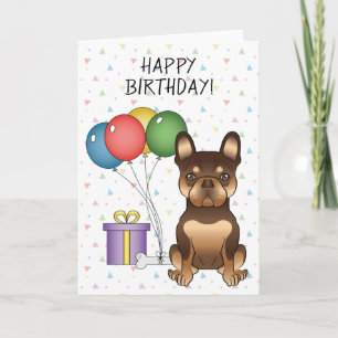 Cartão Feliz Aniversário Do Chocolate E Do Tan Buldog Fra
