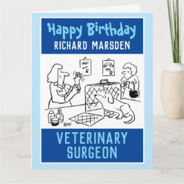 Cartão Feliz aniversário do cirurgião veterinário