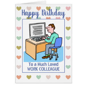 Cartão Feliz Aniversário do Colega de Trabalho do Escrit
