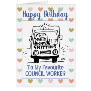 Cartão Feliz Aniversário do Conselho de Trabalhadores