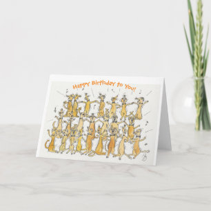 Cartão Feliz aniversário do Coro Meerkat!