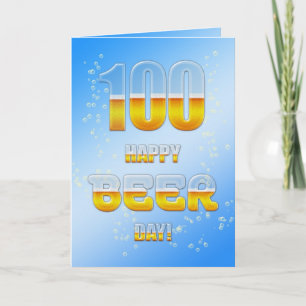 Cartão Feliz aniversário do Dia da Cerveja 100