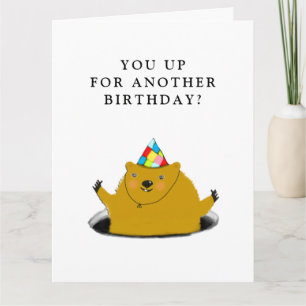 Cartão Feliz aniversário do Dia da Marmota