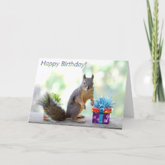 Cartão Feliz Aniversário do Esquilo!