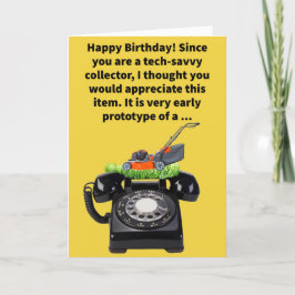 Cartão Feliz Aniversário do Feliz Pun Mowable Phone