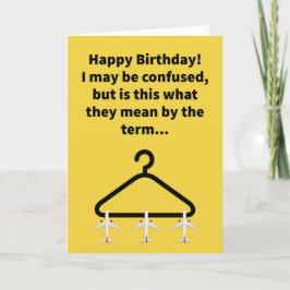 Cartão Feliz Aniversário do Funny Pun Airplane Hanger
