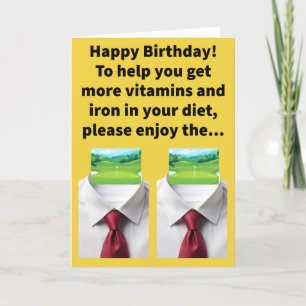 Cartão Feliz Aniversário do Funny Pun Collared Green