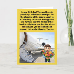 Cartão Feliz Aniversário do Funny Pun Florist Flyers