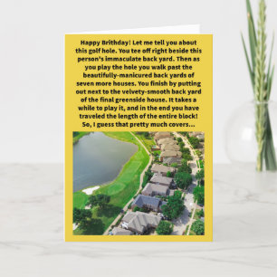 Cartão Feliz aniversário do Funny Pun Hole Nine Yards