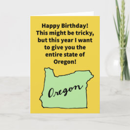 Cartão Feliz Aniversário do Funny Pun Oregon Donor
