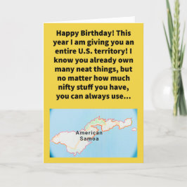 Cartão Feliz aniversário do Funny Pun Samoa