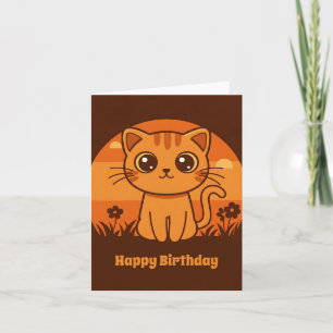 Cartão Feliz aniversário do Gatinho - Personalizável