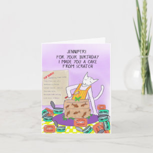 Cartão Feliz aniversário do Gato Personalizado