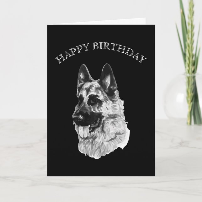 Cartão Feliz aniversário do german shepherd (Frente)
