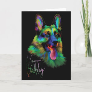 Cartão Feliz aniversário do German shepherd