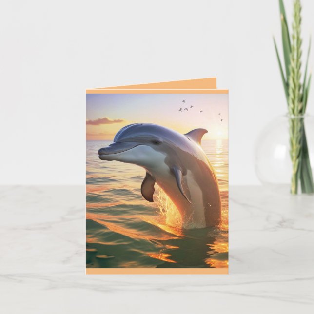 Cartão Feliz aniversário do golfinho (Frente)