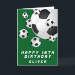 Cartão Feliz Aniversário do Green Futebol Ball Kids Boy<br><div class="desc">Green Soccer Football Ball Kids Boy Happy Birthday Card. Personalize com seu nome e faça um legal cartão de aniversário para um jogador de futebol ou fã de futebol.</div>