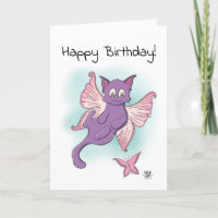 Feliz Aniversário do Kitten Voador Rosa