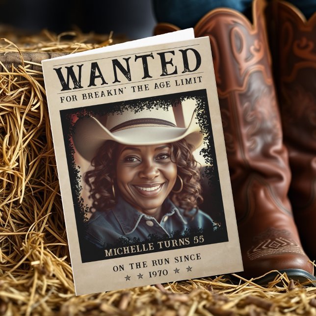 Cartão Feliz Aniversário do Mais velho Engraçado (Wanted Poster Funny Senior Happy Birthday Card
)