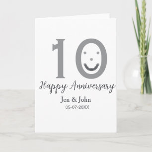 Cartão Feliz aniversário do nome data cinza ousada emoji