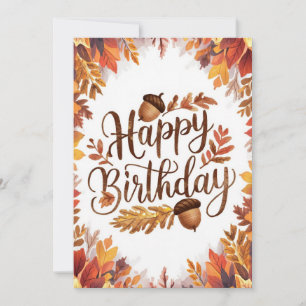 Cartão Feliz Aniversário do outono da Floresta Cozy