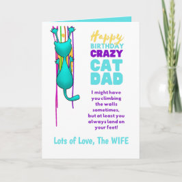 Cartão Feliz aniversário do PAPAI GATO engraçado da ESPOS