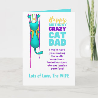 Cartão Feliz aniversário do PAPAI GATO engraçado da ESPOS