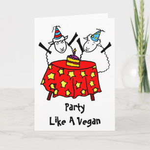Cartão Feliz aniversário do Partido Vegan