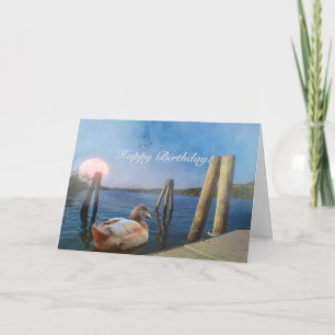 Cartão Feliz Aniversário do Pato Sunset!