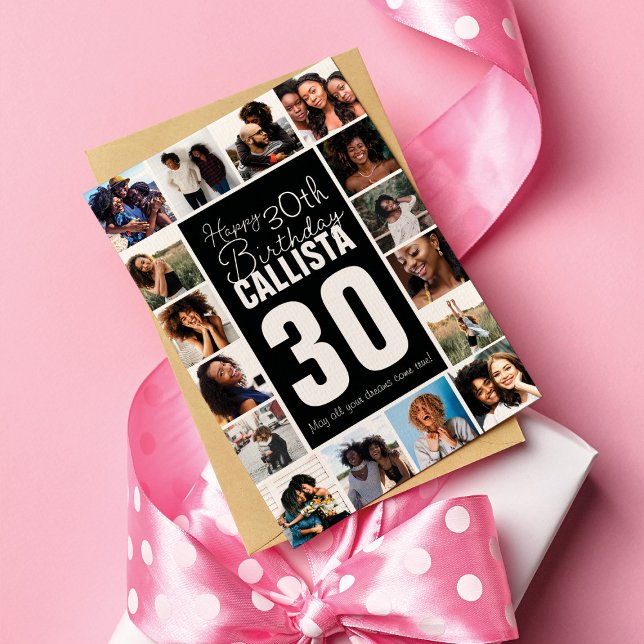 Cartão Feliz Aniversário do Quadro de Colagem de Fotos pa (Criador carregado)