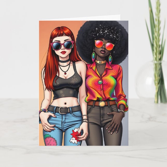 Cartão Feliz Aniversário do Retro Engraçado (Frente)