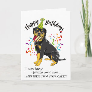 Cartão Feliz Aniversário do Seu Amigo Rottweiler