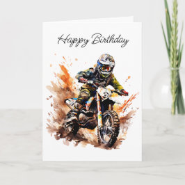 Cartão Feliz Aniversário do Sobrinho | Motocross Bike