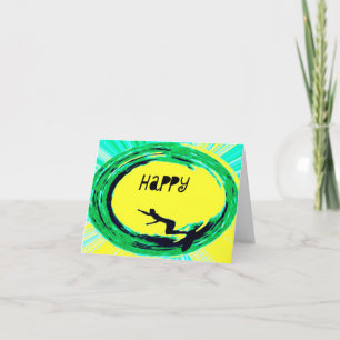 Cartão Feliz aniversário do surfista