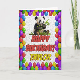 Cartão Feliz Aniversário do Urso de Panda fofinho