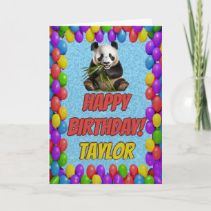 Cartão Feliz Aniversário do Urso de Panda fofinho