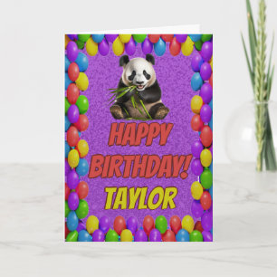 Cartão Feliz Aniversário do Urso de Panda fofinho